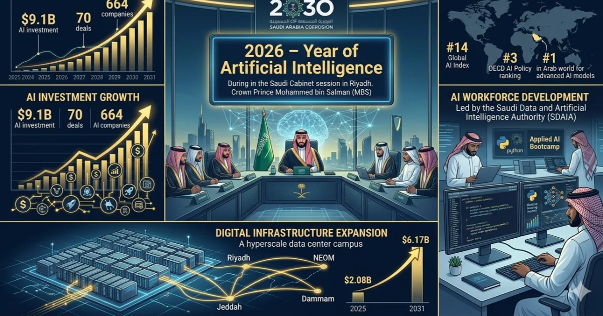 السعودية تطلق أول استراتيجية وطنية للأمن السيبراني للذكاء الاصطناعي لحماية البنية التحتية الحيوية 2026